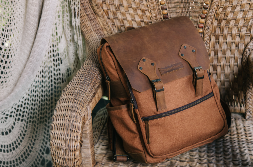 A compact camera backpack perfect for moms on the go